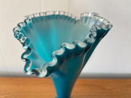 Ruffled Edge Glass Vase