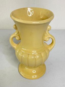 Double Handle Pottery Vase Marked "USA'