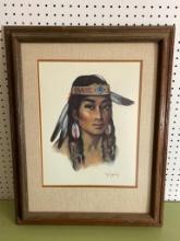 Framed Native American Print