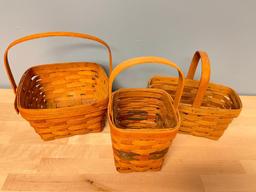 Group of 3 Longaberger Baskets (1990s)