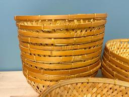 Group of Wicker Basket Bowls