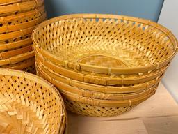 Group of Wicker Basket Bowls