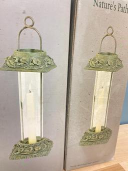 Pair of Nature's Path Multifloral Taper Lantern