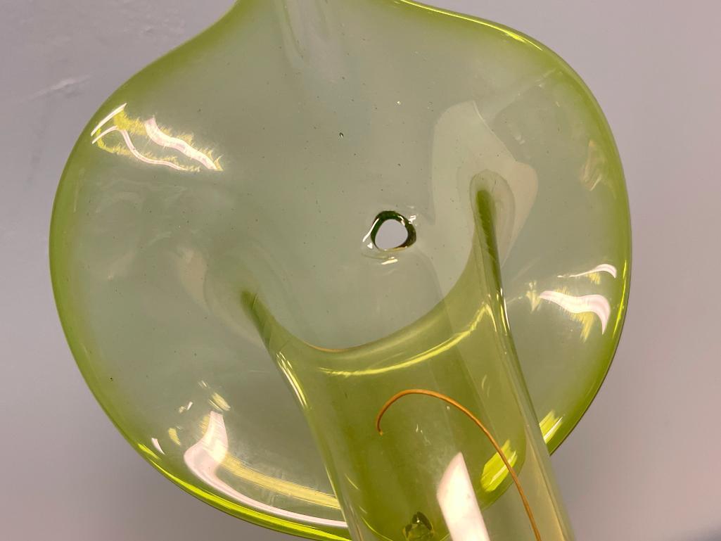 Group of 3 Green Glass Wall Pockets