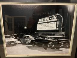 Framed Vintage Drive In Photo