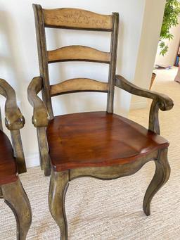 Matching Set of Wooden Captain's Chair