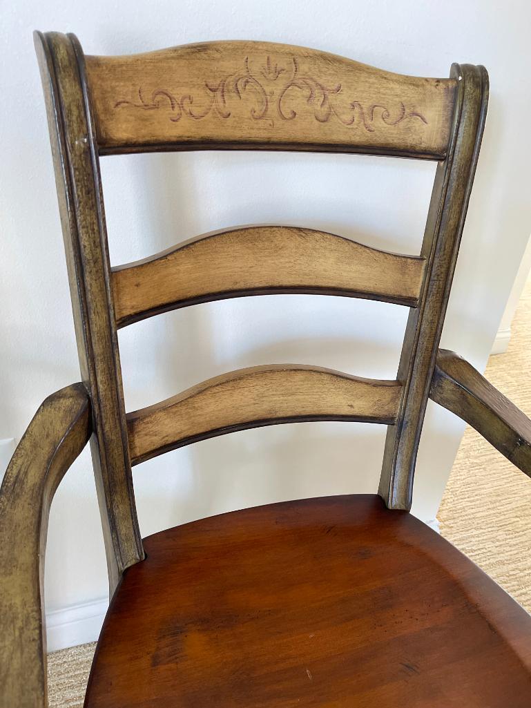 Matching Set of Wooden Captain's Chair