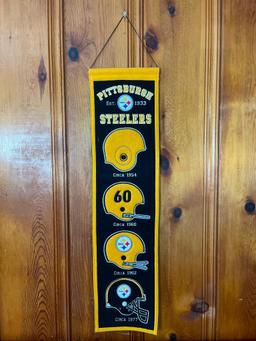 Pittsburgh Steelers Helmet History Felt Banner