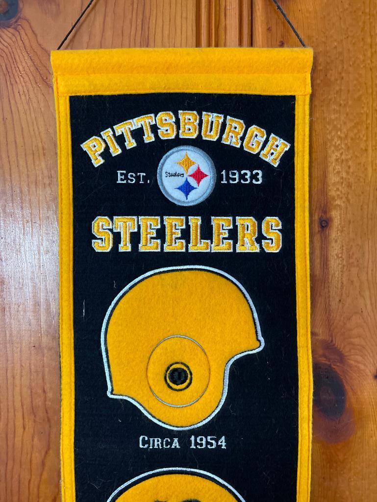 Pittsburgh Steelers Helmet History Felt Banner