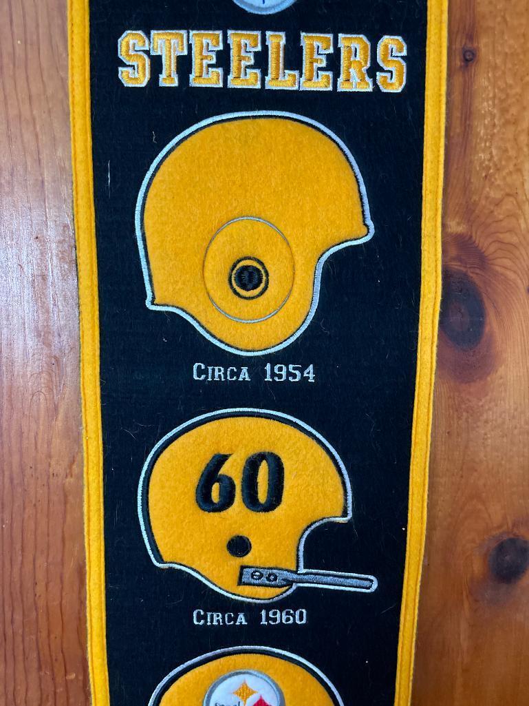 Pittsburgh Steelers Helmet History Felt Banner