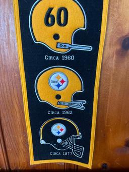 Pittsburgh Steelers Helmet History Felt Banner