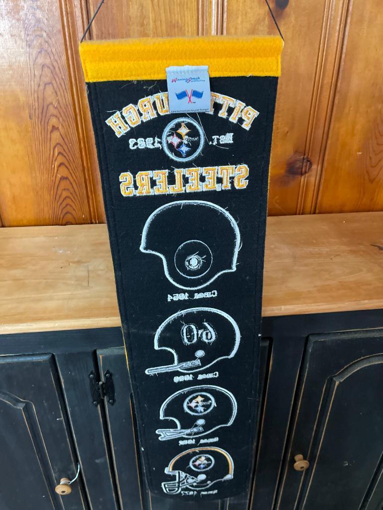 Pittsburgh Steelers Helmet History Felt Banner