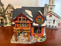 Group of 3 Ceramic Christmas Village Buildings