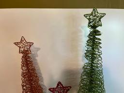 Group of 3 Metal Glitter Trees