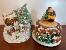 Group of 2 Christmas Music Boxes
