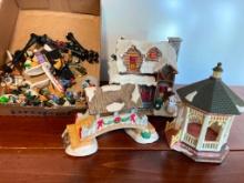 Group of Ceramic / Resin Christmas Village Accessories