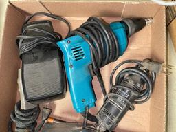 Group of Hand Tools Incl Makita Drill, Foot Pedals and More