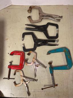 Group of Misc Sized Metal Vice Grips