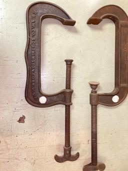 Three Vintage C Clamps by Jorgenson and R.S. & W Co.