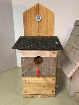 Two Hand Made Wood Birdhouses