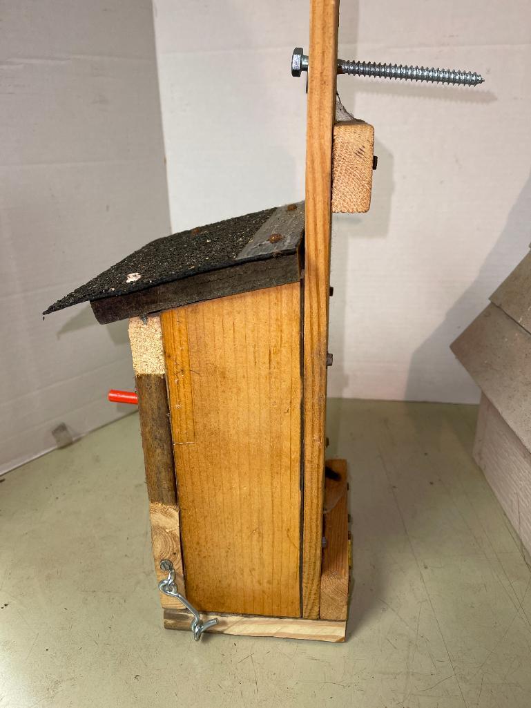 Two Hand Made Wood Birdhouses