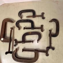 Six Vintage C Clamps