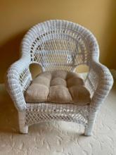 Wicker Chair with Padded Seat