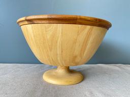 Clay Art Wood Turned Pedestal Bowl