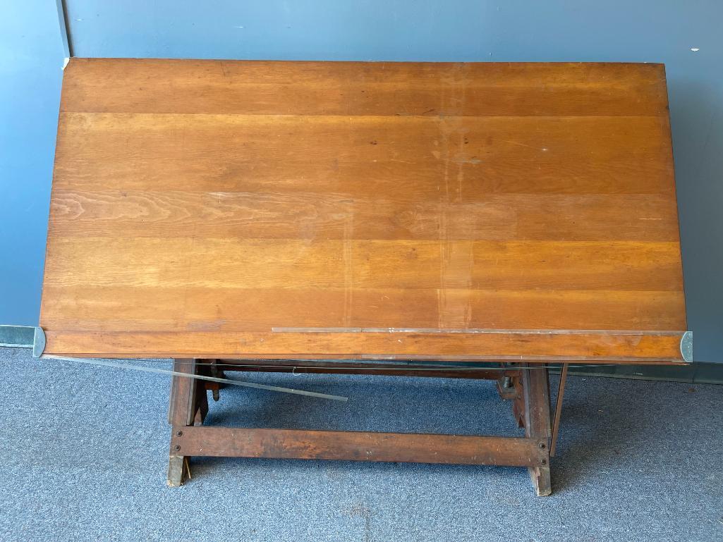 Vintage Wooden Drafting Table