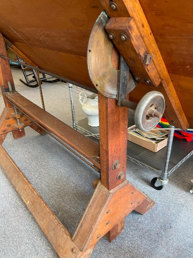 Vintage Wooden Drafting Table