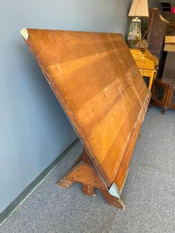 Vintage Wooden Drafting Table