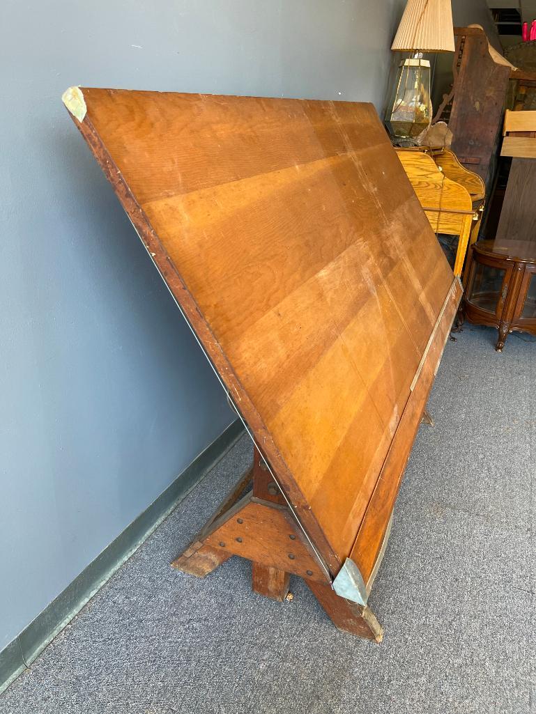 Vintage Wooden Drafting Table