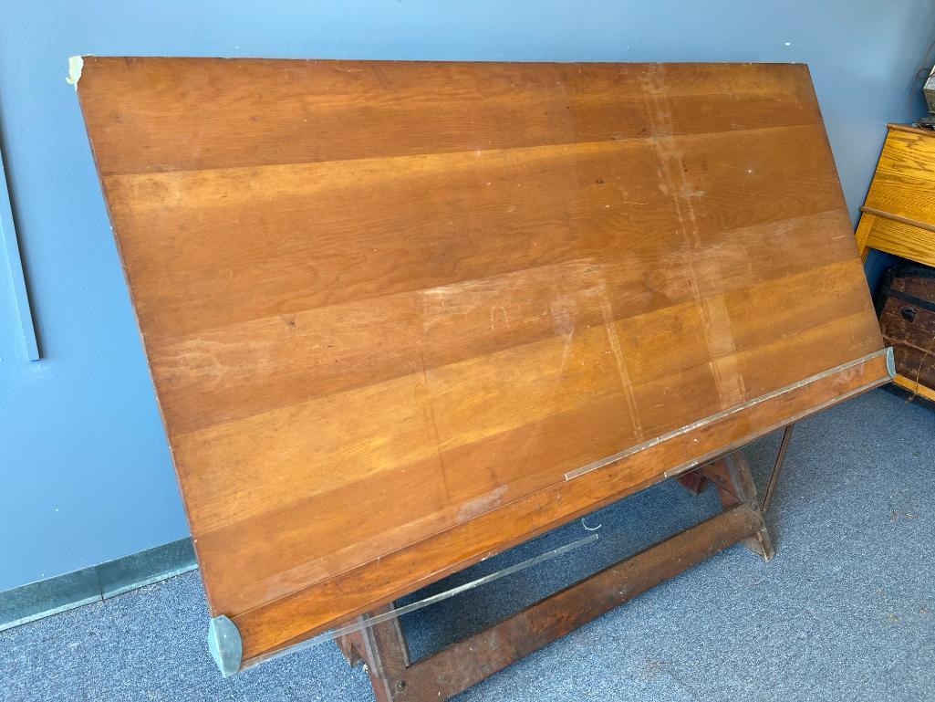 Vintage Wooden Drafting Table