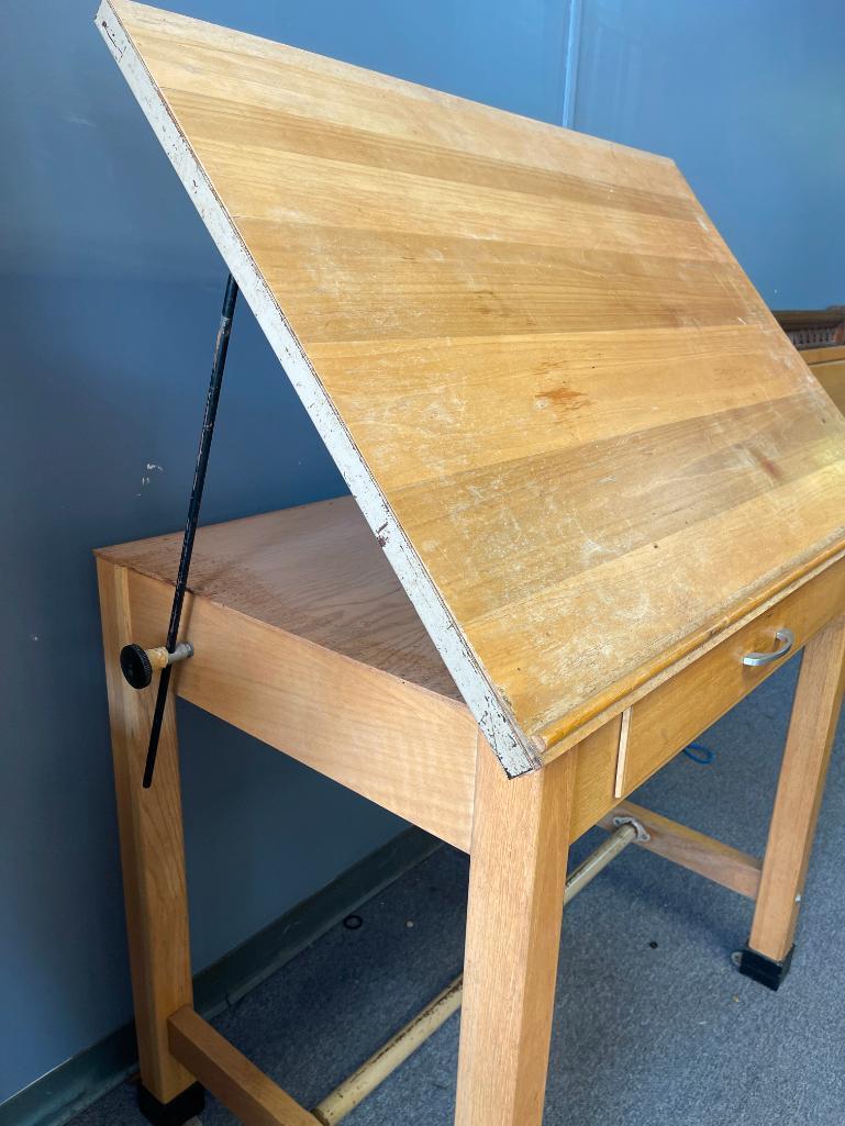 Vintage Wooden Drafting Table