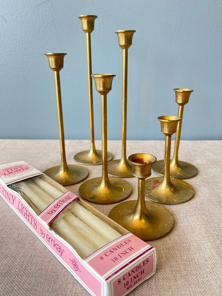 Set of Brass Candle Stick Holders