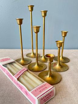 Set of Brass Candle Stick Holders