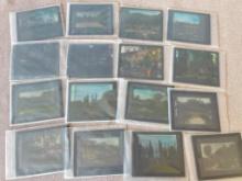 Group of 15 Vintage Projector Glass Slides