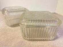 Group of 2 Vintage Glass Refrigerator Containers