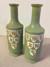 Set of Painted Glass Vases