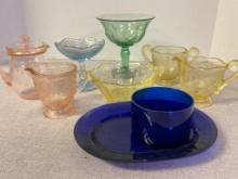 Group of Vintage Colored Glass