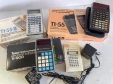 Group of 4 Vintage, Texas Instruments Calculators