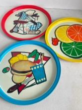 Set of 3 Tin Trays