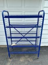 Metal Blue Rolling Rack