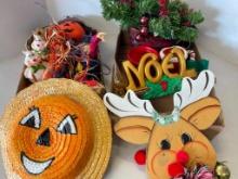 Group of Fall and Christmas Decor Items
