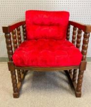 Vintage Upholstered and Wooden Chair