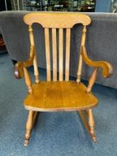 Wooden Rocking Chair with Padded Seat