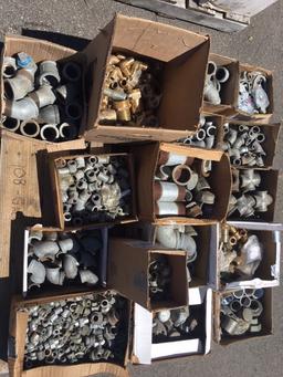 Pallet of Galvanized Fittings and Inventory