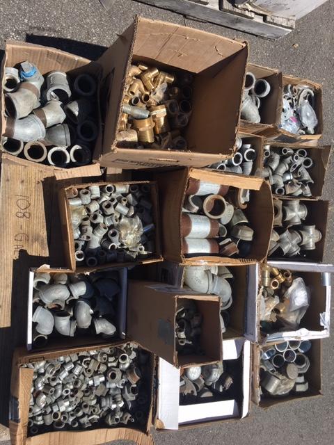 Pallet of Galvanized Fittings and Inventory