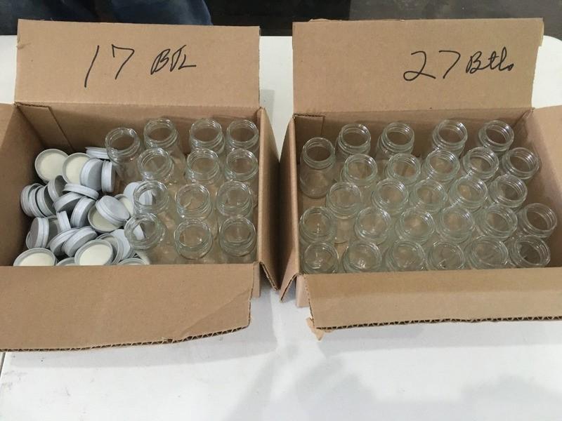 Lot of (44) test bottles and caps