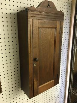 Vintage handcrafted walnut medicine cabinet with mirror inside